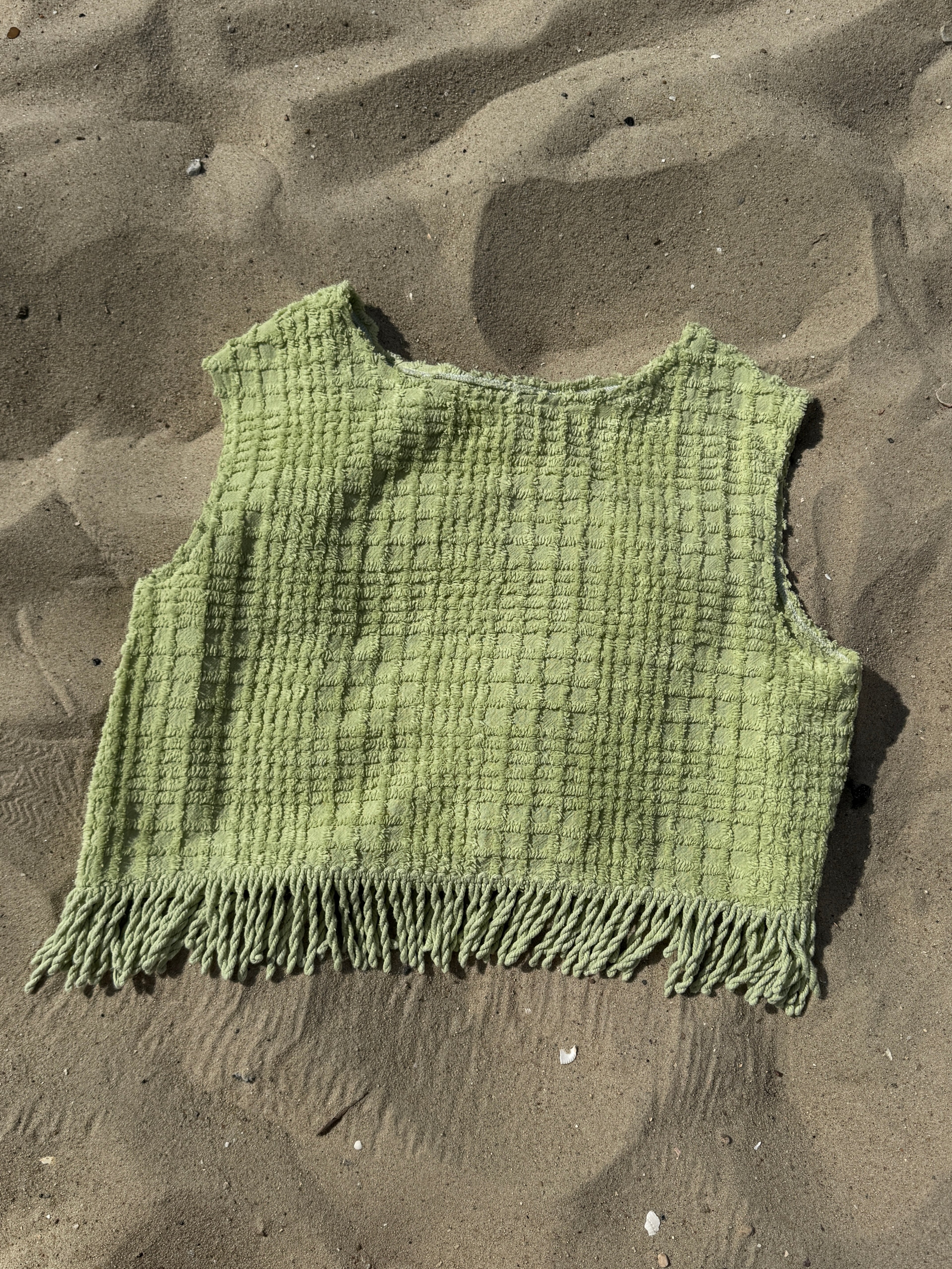 Upcycling Frottee Wickelrock aus recyceltem Stoff – handgefertigt