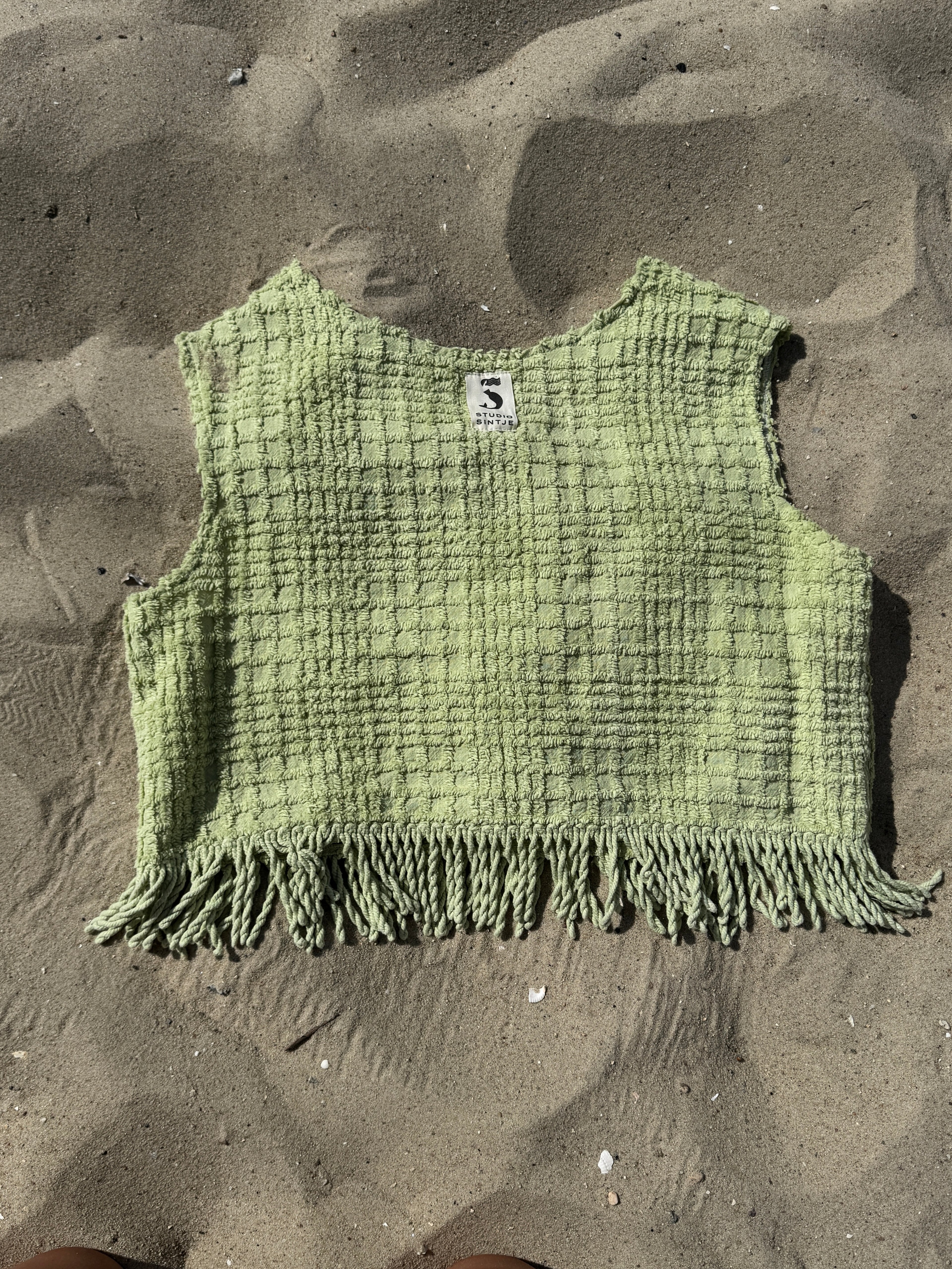 Upcycling Frottee Wickelrock aus recyceltem Stoff – handgefertigt