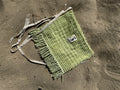 Upcycling Frottee Tasche aus recyceltem Stoff – handgefertigtes Einzelstück